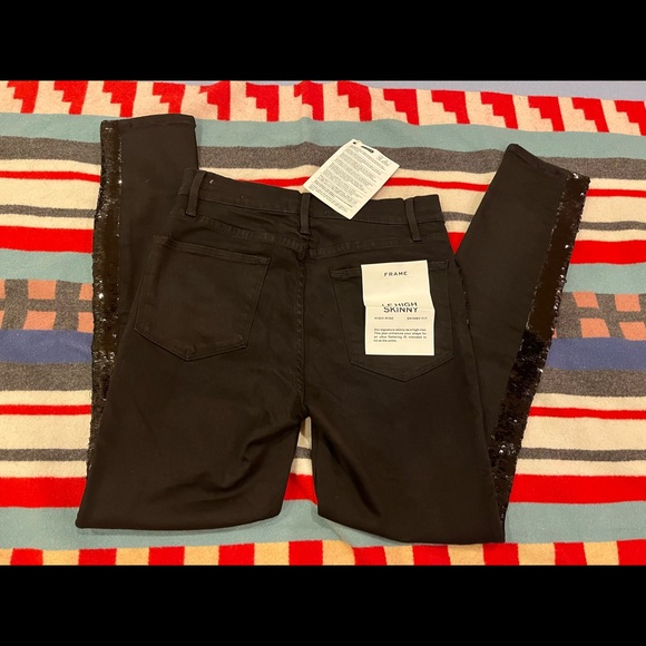 Frame le skinny sequin tux stripe jean, nwt, sz 29 - Picture 9 of 12